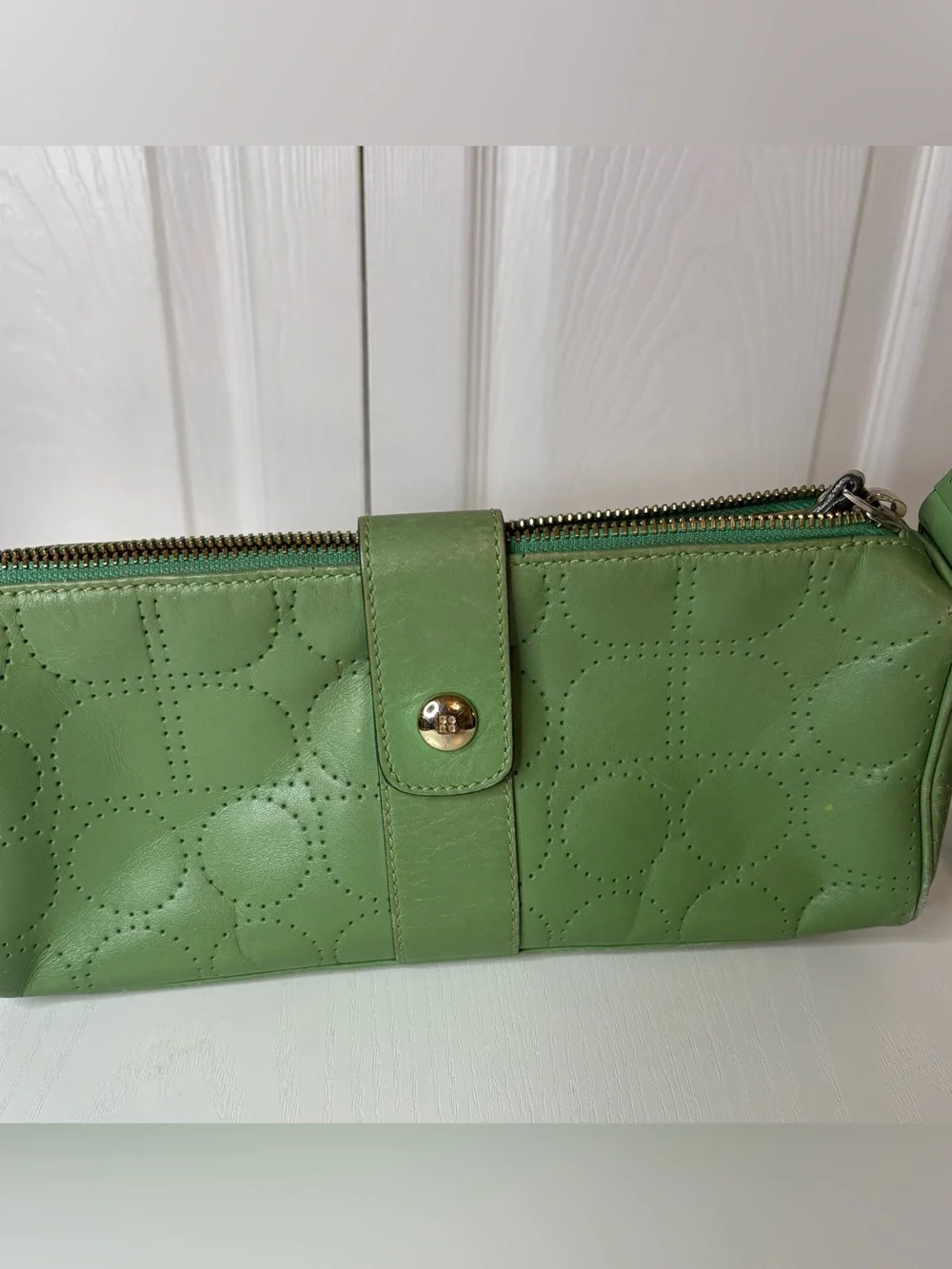 Kate Spade Green Leather Quilted Shoulder Bag